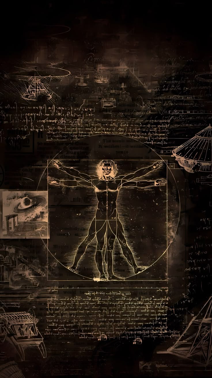 Historical technical drawing collage